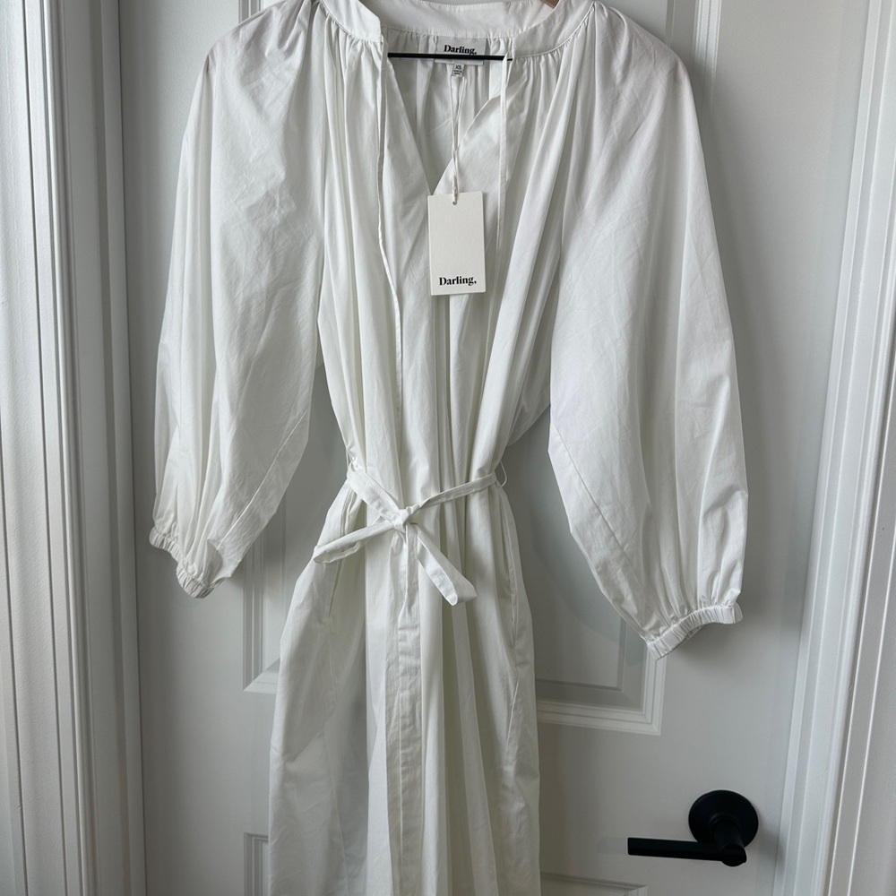 Darling Elegant White Long Sleeve Dress